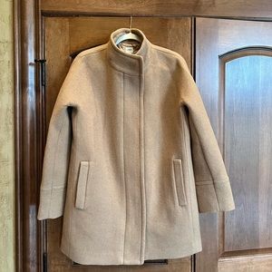 NWT J Crew Wool City Coat in heather acorn color. Size 12